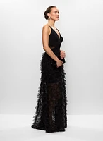 BA Nites - Tiered Mesh Gown