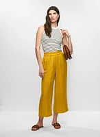 Camisole à rayures et pantalon gaucho en lin