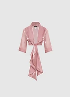 Boléro en organza à nouer l'avant