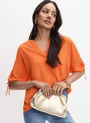 Joseph Ribkoff - Ruched Sleeve Blouse