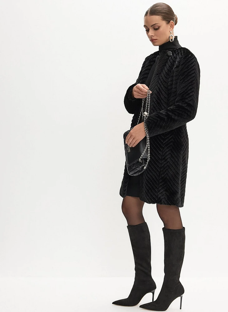 Belted Faux Fur Coat