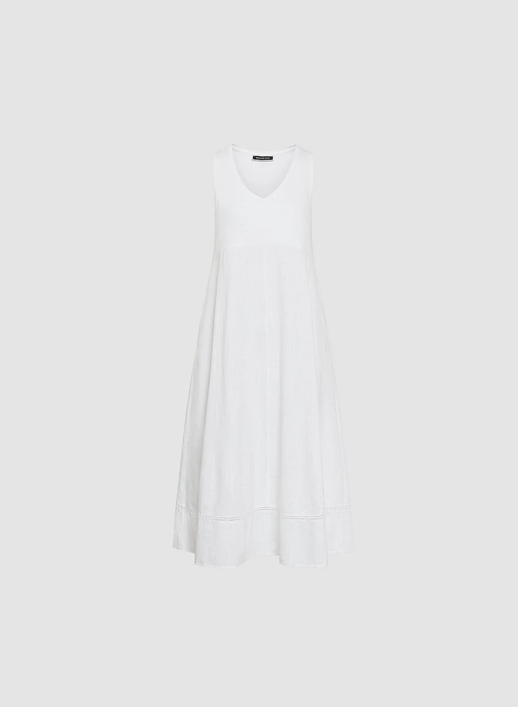 Sleeveless Linen-Blend Dress