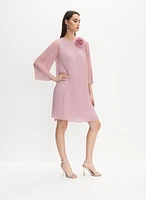 Plissé Rosette Dress