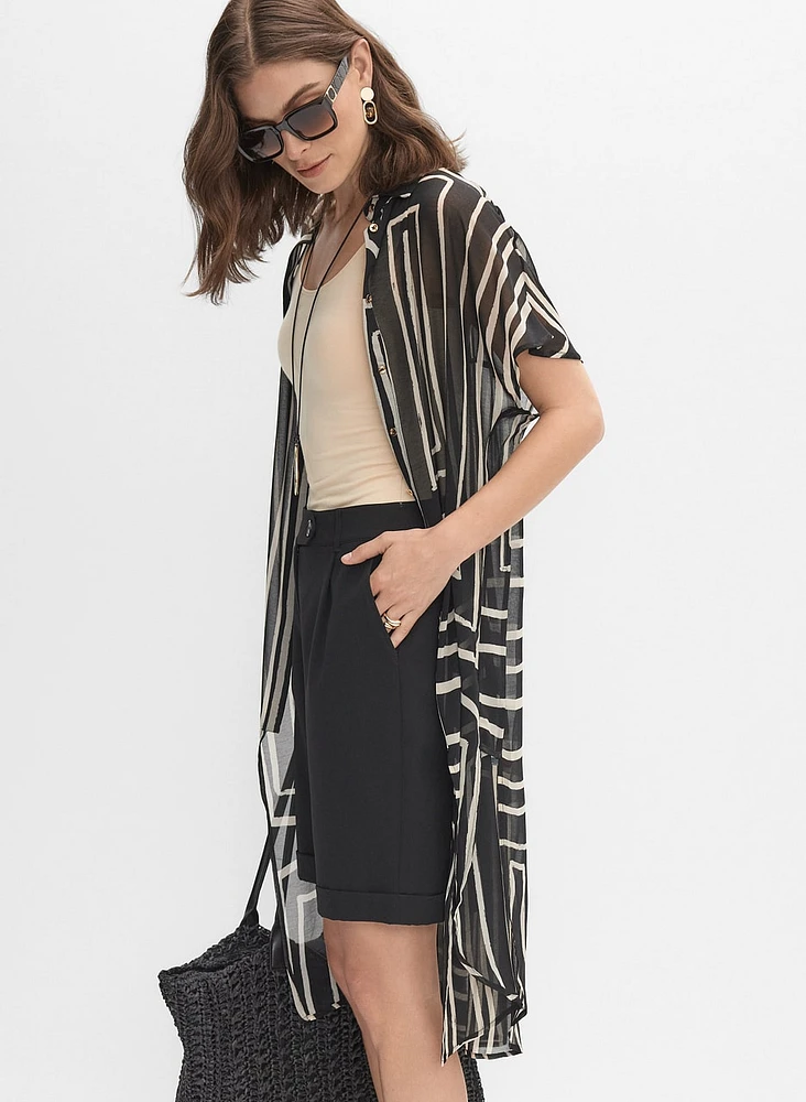 Joseph Ribkoff - Geometric Button-Down Blouse