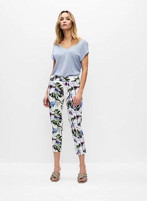 Leaf Print Bengaline Pants