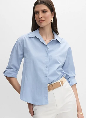 Blouse en coton à broderies arrières
