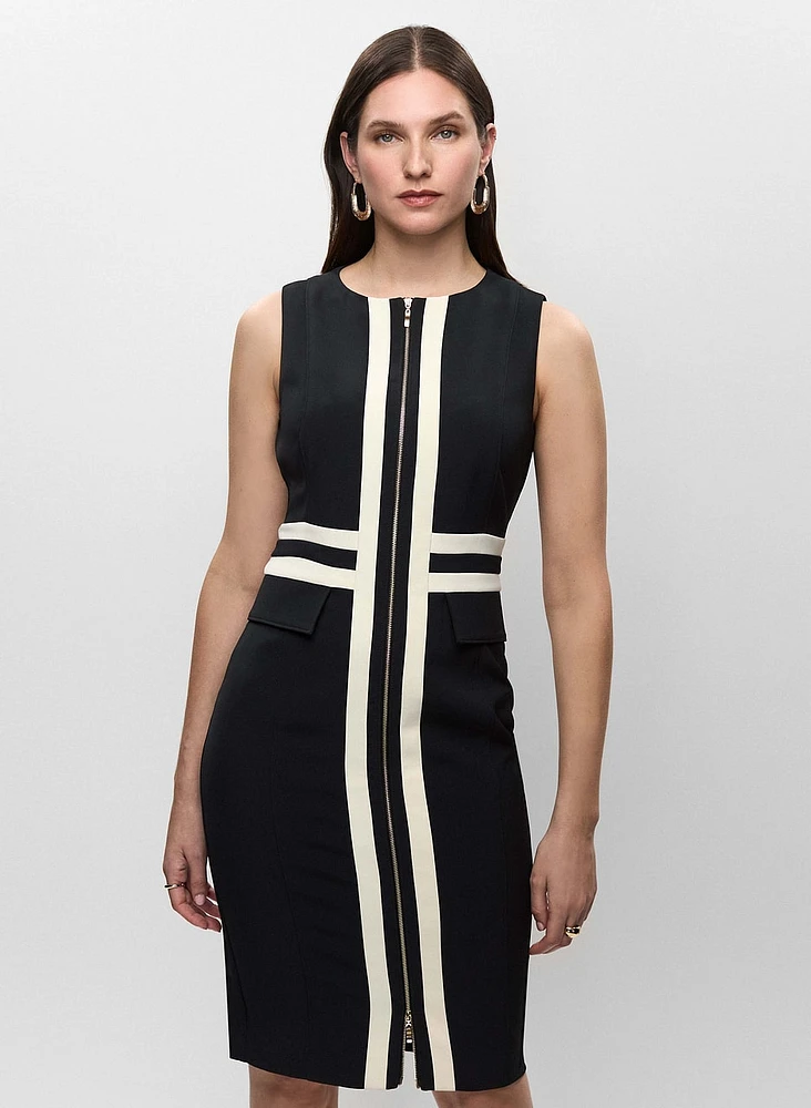 Zip-Front Sheath Dress