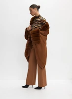 Faux Fur Trim Poncho