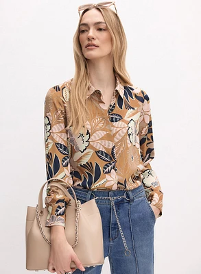 Blouse en crêpe à motif floral