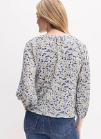 Abstract Floral Print Top