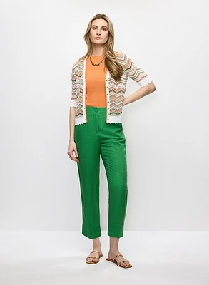 Cardigan rayé et pantalon capri 