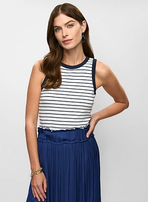 Camisole côtelée à rayures