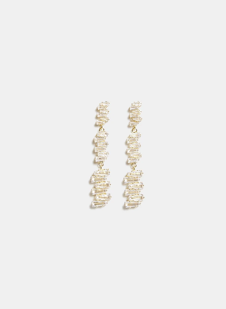 Boucles d'oreilles pendantes à zircons cubiques