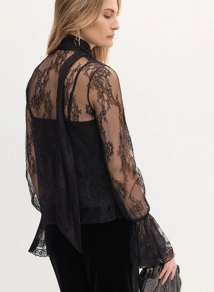 Long Sleeve Lace Blouse