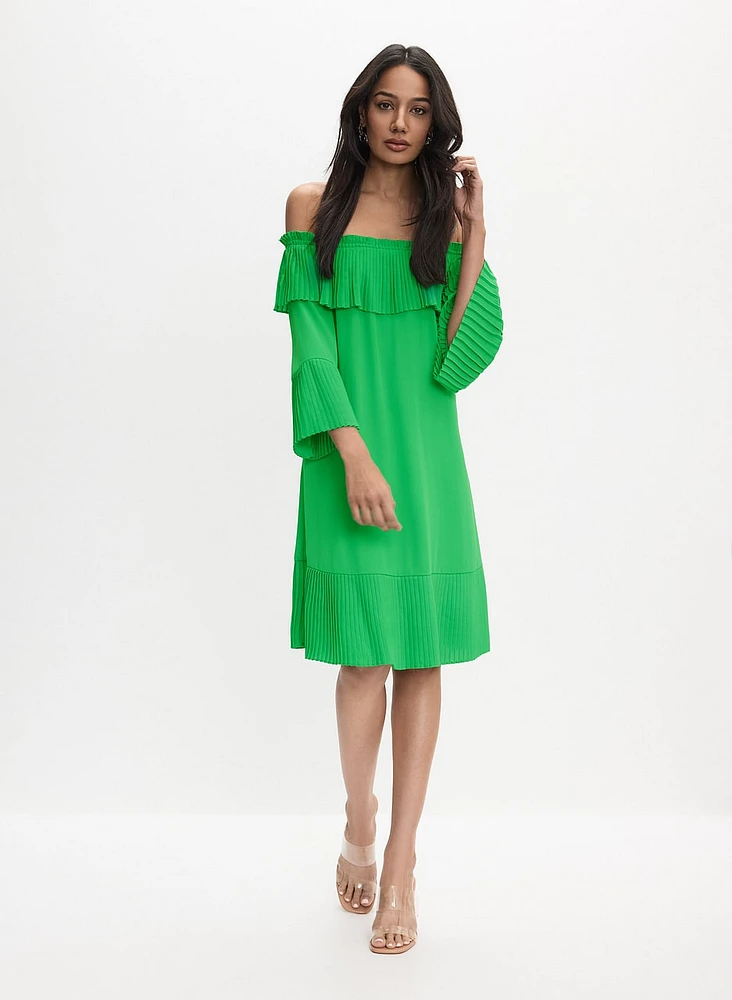 Joseph Ribkoff - Pleated Off-The-Shoulder Dress