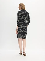 Fitted Abstract Print Day Dress