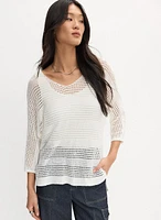 Joseph Ribkoff - Perforated Knit Pullover