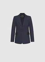 Lace Detail Denim Blazer
