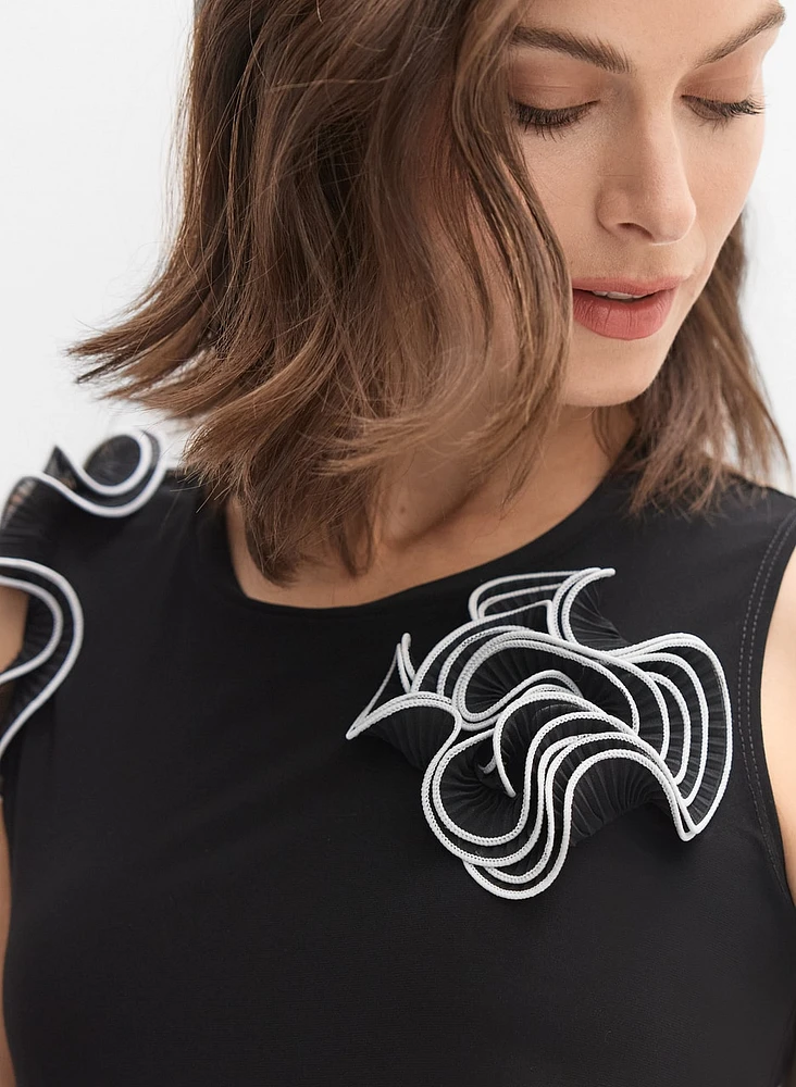 Joseph Ribkoff - Asymmetric Spiral Flounce Top