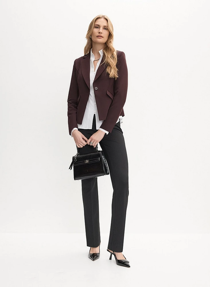 Pinstripe Straight-Leg Pants