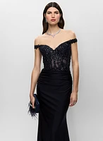 Corset Style Sequinned Gown