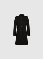 Stand Collar Wool-Blend Coat