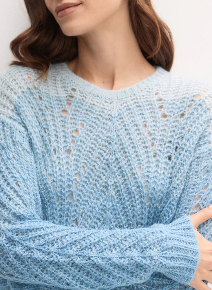 Ombre Open Weave Sweater