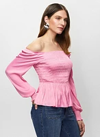 Satin Peplum Top