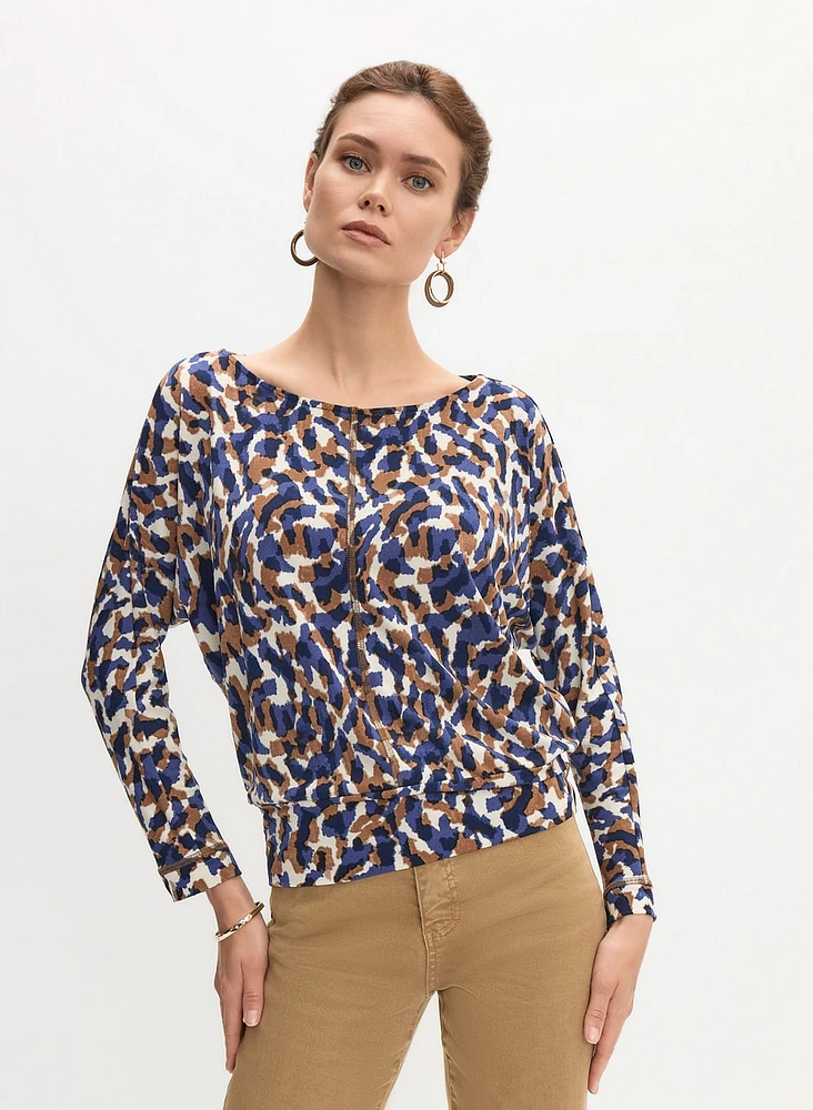 Abstract Print Crepe Top