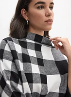 Joseph Ribkoff - Mixed Plaid Funnel-Neck Sweater