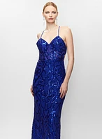 Sweetheart Neck Sequin Gown