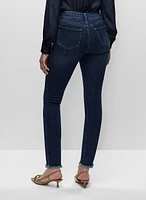 Frayed Hem Slim Leg Jeans