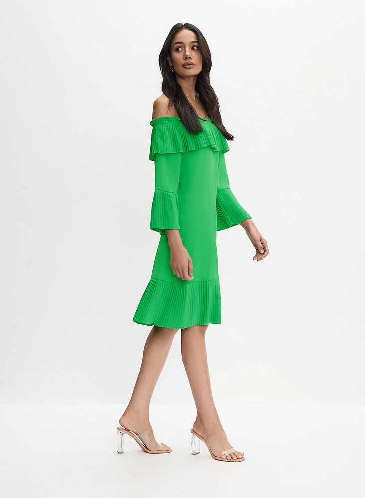 Joseph Ribkoff - Pleated Off-The-Shoulder Dress