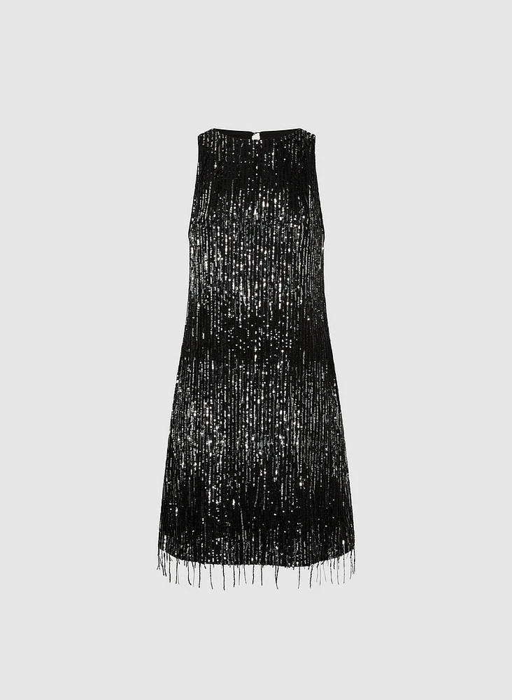 Fringed Sequin Dress