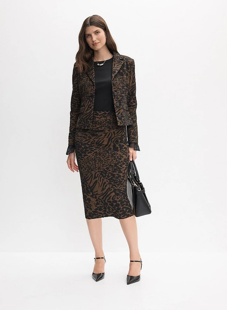 Leopard Jacquard Skirt