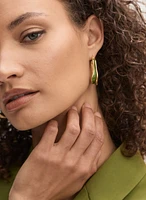 Irregular Oval Detail Hoop Earrings