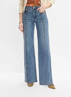 Seam Detail Wide-Leg Jeans