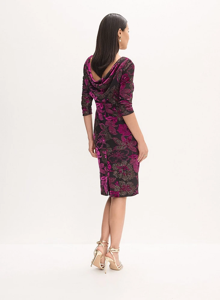 Floral Cowl Back Dress