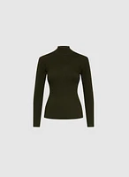 Essential Mock Neck Ribbed Knit Sweater