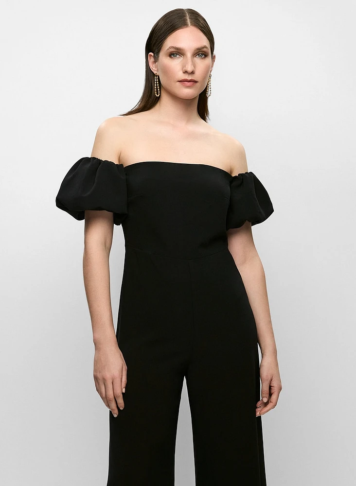 Puff Sleeve Off-The-Shoulder Jumpsuit