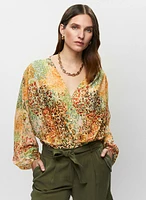 Animal Print Chiffon Top