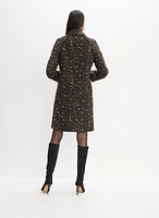 Leopard Print Wool-Blend Coat