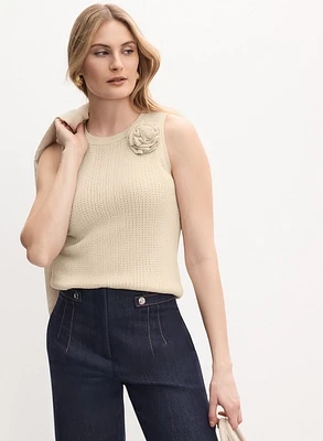 Rosette Knit Tank Top