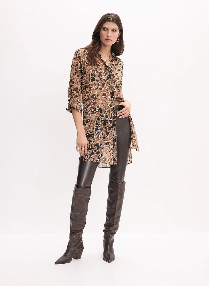 Paisley Print Tunic Blouse