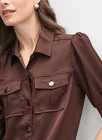 Satin Puff Sleeve Jacket