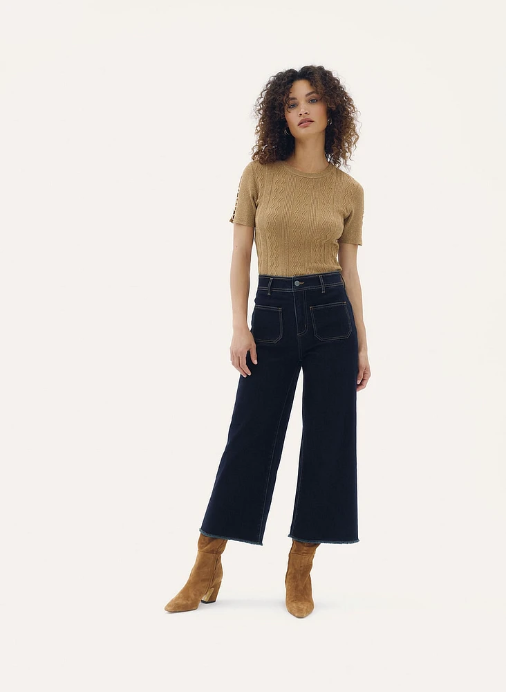 Wide Leg Culotte Jeans