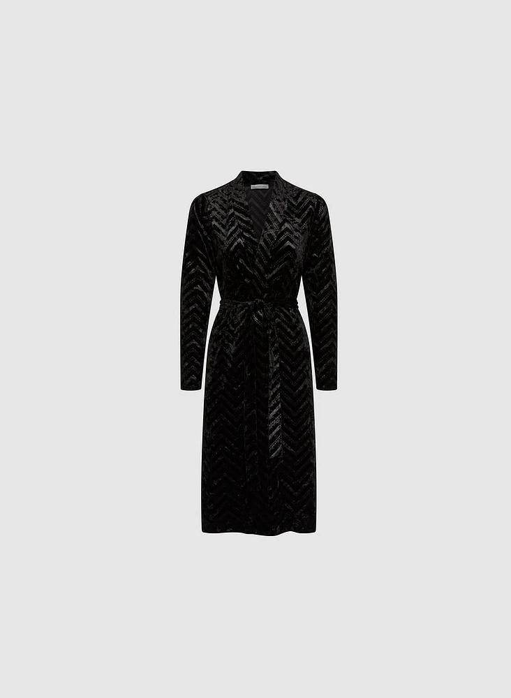 Zigzag Embossed Velvet Robe