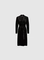 Zigzag Embossed Velvet Robe