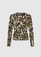 Leopard Print Pullover Top