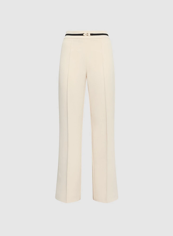 Contrast Belt Pants